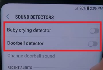 Cómo habilitar o deshabilitar el detector de llanto de bebé en Galaxy S9 Plus