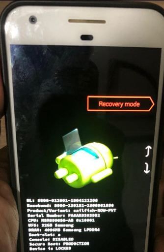 Cómo ingresar al modo de recuperación de pies de Android 9