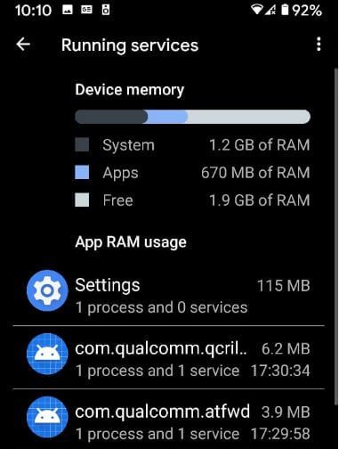 Cómo monitorear los procesos en ejecución y el uso de la CPU en Android 10, 9 (Pie), 8.1 (Oreo) y versiones anteriores