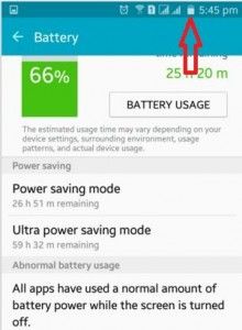 No mostrar el porcentaje de batería en la barra de estado