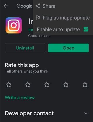 Cómo deshabilitar las actualizaciones automáticas de Instagram en un teléfono Android