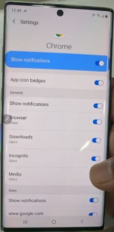 Cómo deshabilitar las notificaciones de aplicaciones en Samsung Galaxy Note 10 Plus