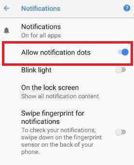 Configuración de notificaciones de Android Oreo