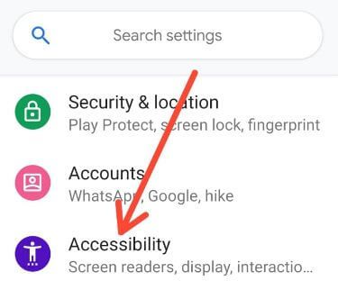 Cómo activar/desactivar la accesibilidad en Android 9 Pie