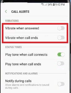 Cómo deshabilitar la vibración al responder llamadas en Galaxy S9 y S9 plus