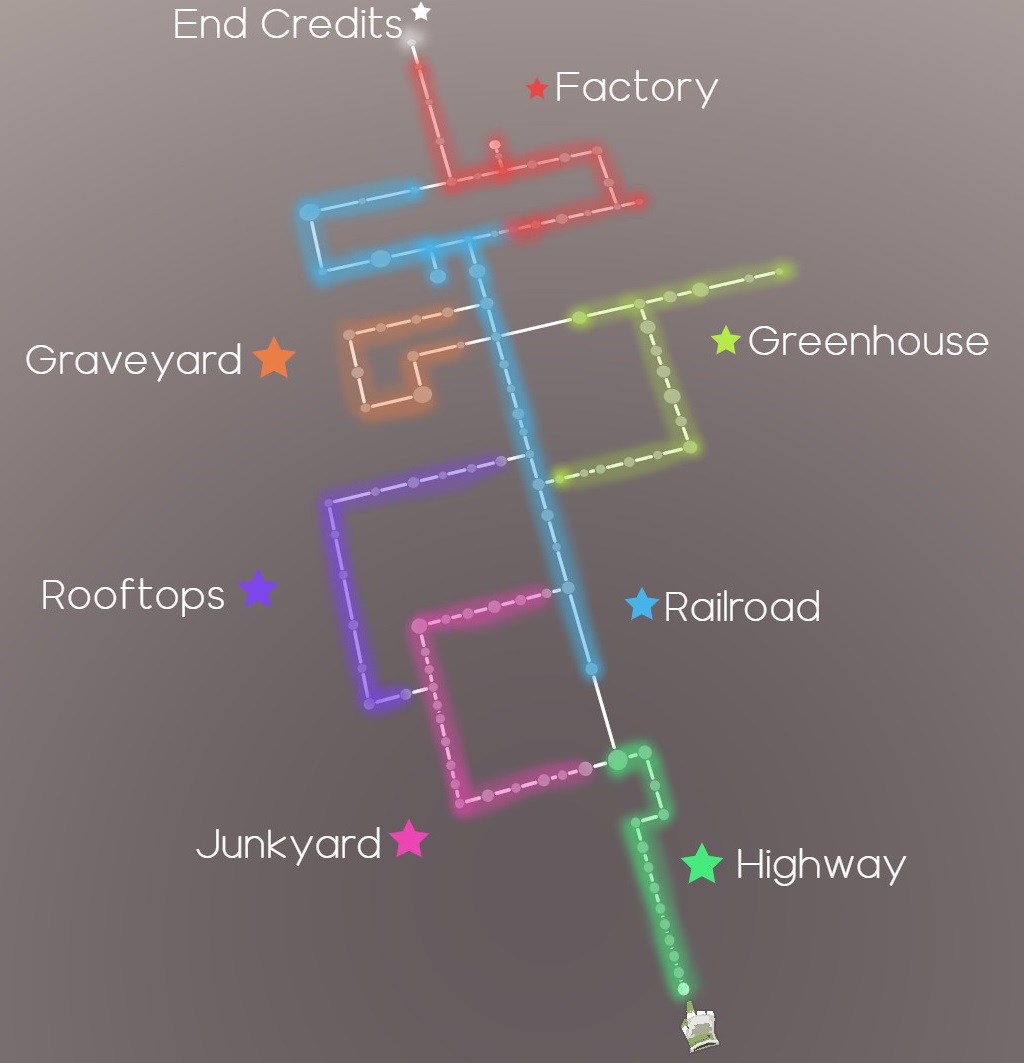 Mapa completado de Cloud Gardens (todos los niveles y rutas)