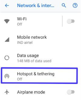 Establecer contraseña de punto de acceso Wi-Fi en Android Pie