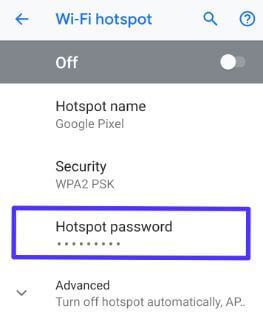 Cambiar la contraseña del punto de acceso wifi en Android 9 Pie