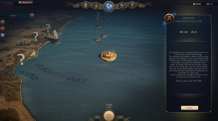 Resumen de la campaña Ultimate Admiral: Age of Sail
